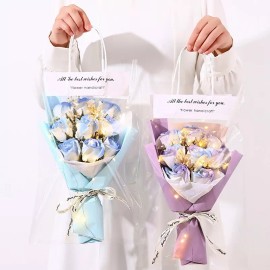 Flores Rosas regalo San Valentin Decoracion Ramo De Rosas Flores Con Leds Y Bolsa Regalo Lindo Detalle