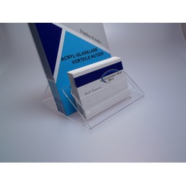 Acrylglastechnik Danier Flyer Stand Brochure Stand Holder with Business Card Stand DIN A6