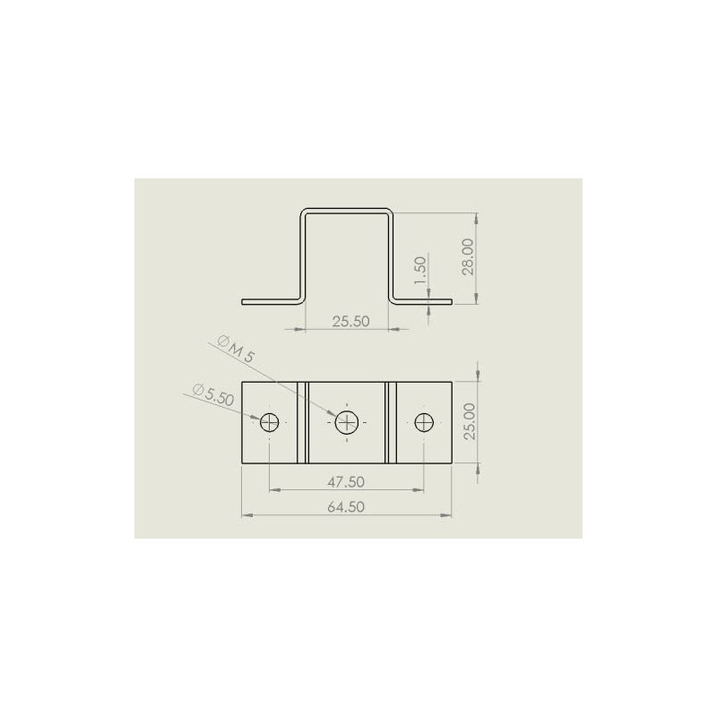 Clamp Clamp for Square Tube, Square 20 x 20 to