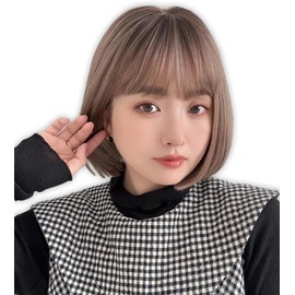BrightLala hf1957-RC-M Bare Skin Wig, Cool to Touch, Short Bob, Women's Full Wig, Wig