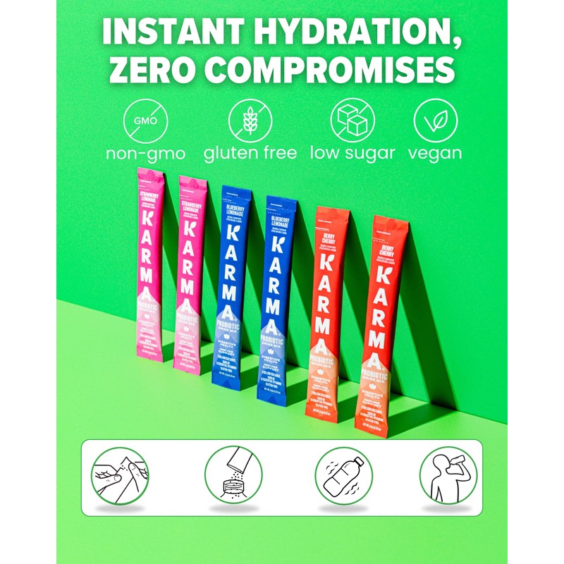 Karma Karma Probiotic Hydration Packet - 6 Pack, Strawberry Lemonade