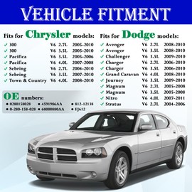 SeyPon Fuel Injectors Fits For Dodge: Charger/Nitro/Journey/Magnum/Avenger/Grand Caravan, For Chrysler: 300/Sebring/Pacifica/Town & Country, V6 2.7L/3.5L/4.0L, 2004-2010, Replace# 0280158028(6 Pcs)