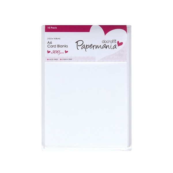 Papermania A6 300 GSM Card Blanks and Envelopes, Pack of 10, White,2.75 by 4-Inch