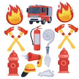 Table Confetti for Children's Birthday - Table Decoration - Birthday Decoration (Fire Brigade)