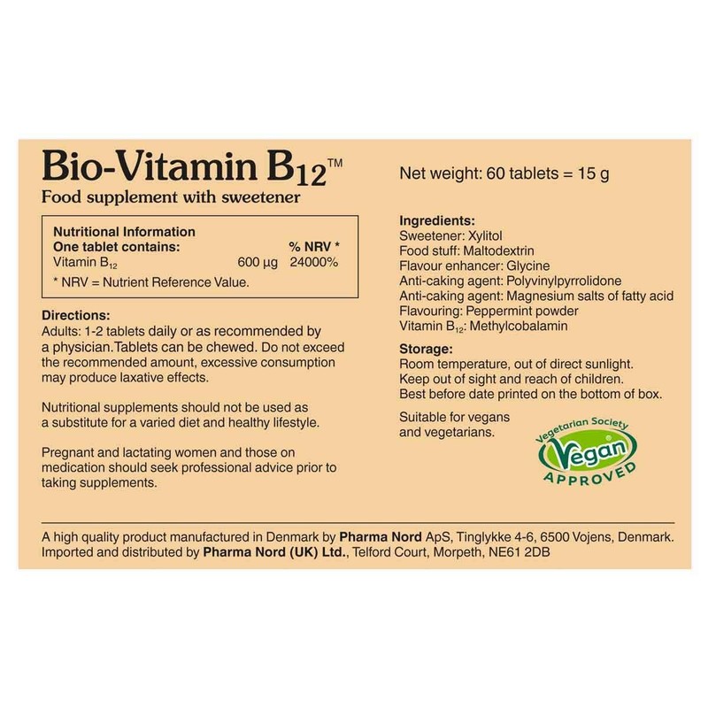 Bio Vitamin B12 Tablets By Pharma Nord - Active Methylcobalamin