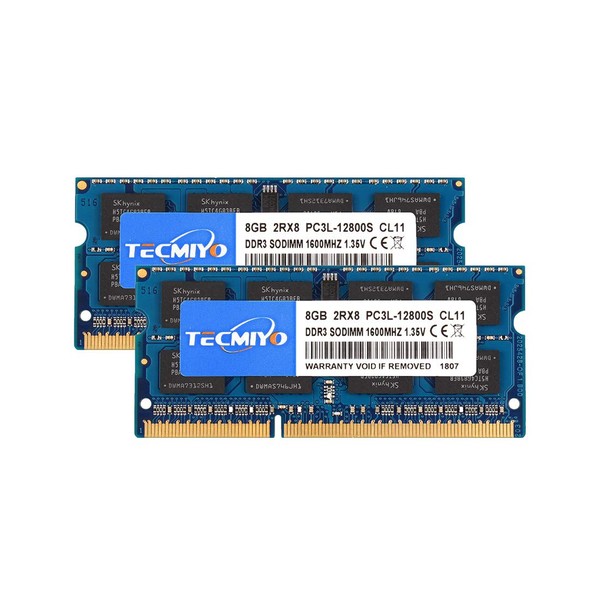Tecmiyo 1.35V (Low Voltage) DDR3L 1600 PC3L-12800 8GB 204Pin Laptop Memory