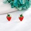 Strawberry Stud Earrings 925 Sterling Silver Strawberry Jewelry Gifts for