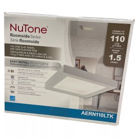 Broan-NuTone 110 CFM Square Flat Panel Bathroom Ceiling Exhaust Fan/W LED Light