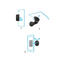 Mobilis Car Phone Holder with Suction Cup and Windscreen Compatible with All Smartphones, 360° Rotation Black