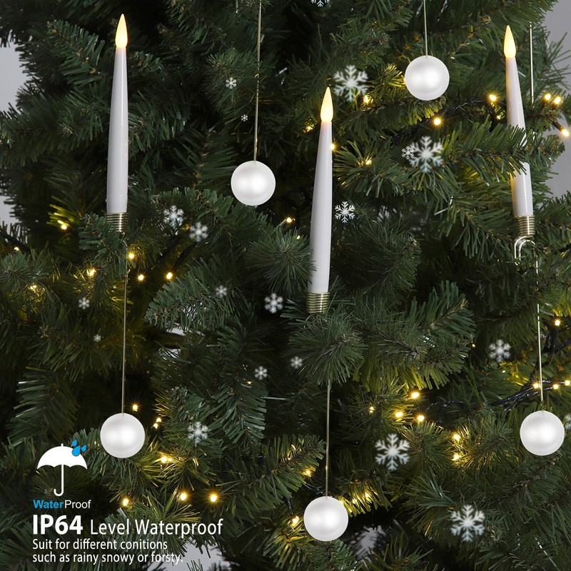 LUSHARBOR Christmas Tree Candles, 10 Pack Flameless Candles for Christmas