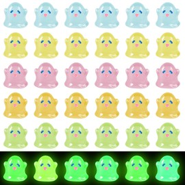 SHIFANQI 30Pcs Luminous Mini Resin Ghost, Cute Miniature Ghost Figurines, Glow in The Dark Resin Figures Small Garden Decor Micro Miniature Statue for Outdoor House Landscape Party