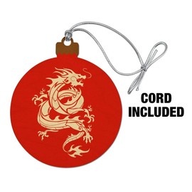 GRAPHICS & MORE Tribal Dragon Asian Wood Christmas Tree Holiday Ornament
