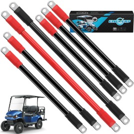 ENEKERP EZGO Battery Cables, Golf Cart Wiring Kit for TXT 1994-UP 36V and 48V, 4 Gauge 7 PCS Pure Copper AC/DC Wire Kits