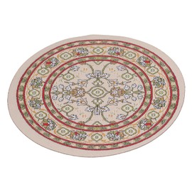 1:12 Dollhouse Round Carpet, Miniature Dollhouse Accessories, Diameter Exquisite Vintage Miniature Woven Rug Dollhouse Decor for Dollhouse Living Room Bedroom (C01 Small Flower)
