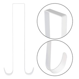 Nxtop Over The Door Metal Double Sided Wreath Hanger - 1 Sided Wreath Hanger for Clothing, Towels, Wreaths, Bags Organization, Parties or Holiday Decoration - Premium Sturdy Metal 15" L (1Pcs, White)