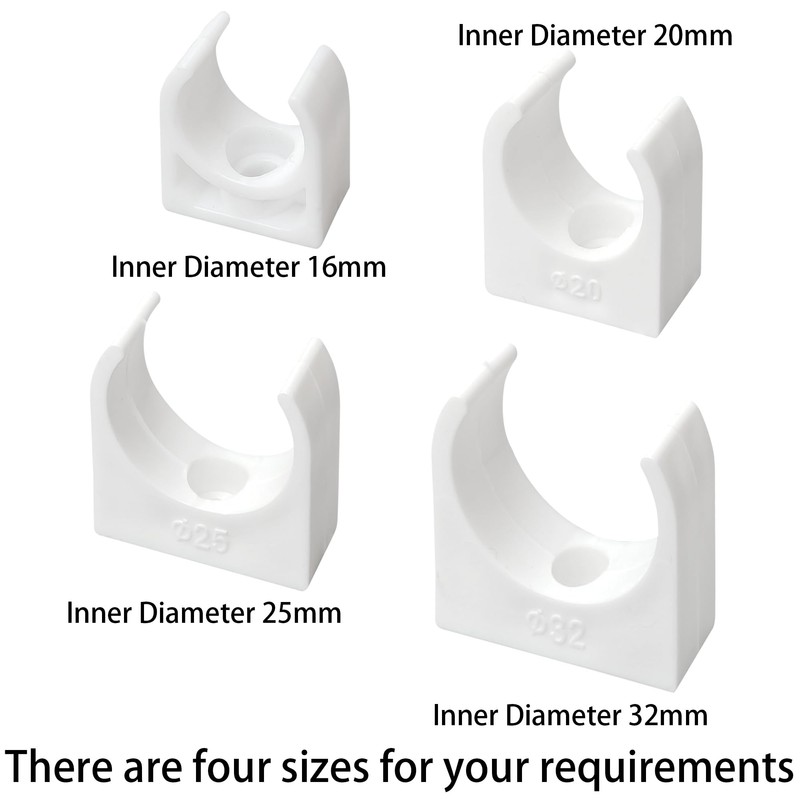 36-Pack Plastic Pipe Clamps – White Single Pipe Clips (20mm)