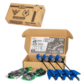 Zing Hyperstrike Bungee & Arrow Replacement Set - 2 Green HyperStrike Bungees & 4 Blue Zonic Whistle Arrows, For HYPERSTRIKE BOWS ONLY