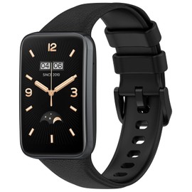 MOTONG Compatible with Xiaomi Mi Band 7 Pro Replacement Band - Silicone Replacement Wrist Band Strap Compatible with Xiaomi Mi Band 7 Pro(Silicone Black)