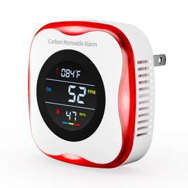 Carbon Monoxide Detectors Plug in, 3-in-1 Portable CO Detector with Temperature & Humidity Display for Home, Hotel, RV & Travel