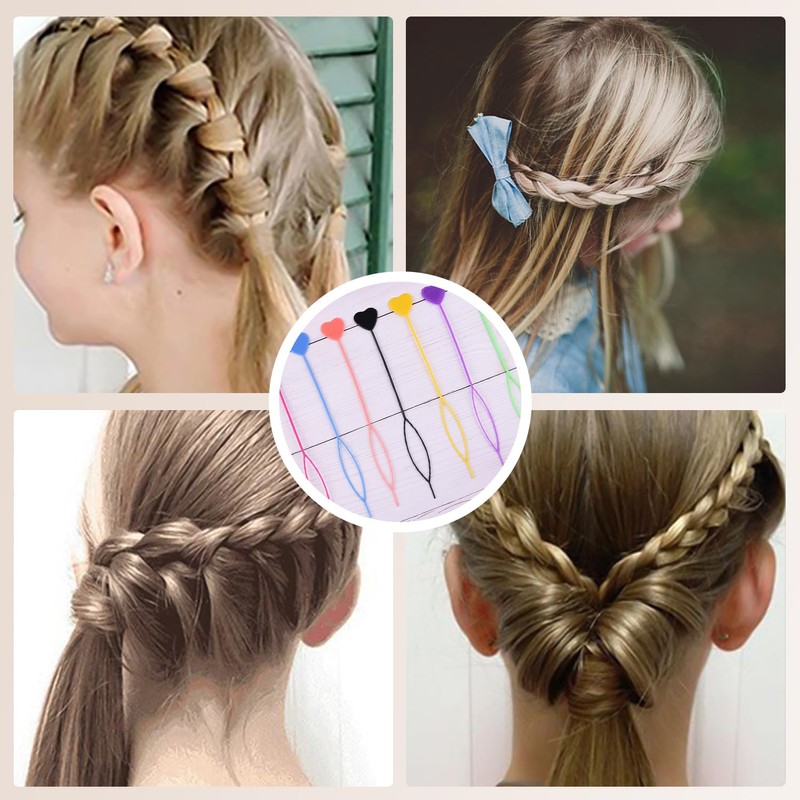 7 Hair Scrunchie Tools, 2 Hair Removers, Braiding Tools, Hair