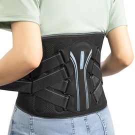 HONGJING Back Support Belt with Bionic Support to Relieve Back Pain, 3D Knitted Breathable Lower Back Brace with Pulley System and 7 Stays, Fit for Men Women (3XL)