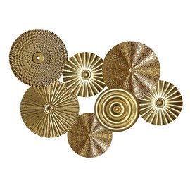 Baluue 1 Juego Decoración Decorativa De La Pared Estatuilla Colgante Decoración del Hogar Decoración De Pared De Arte Decoración De La Pared del Pasillo Ronda 3D Desct Metal