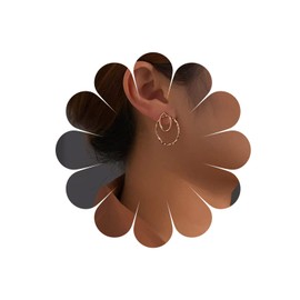 Allereyae Vintage Oval Circle Ear Jacket Earrings Gold Double Circle Earrings Geometric Stud Earrings Minimalist Earrings for Women