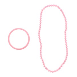 Zac's Alter Ego Baby Pink Plastic Jewellery Set for Fancy Dress 80s/ Pop/Hen Do Accessories