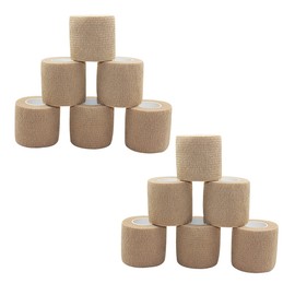 MINGYUE伸縮包帯 弾性包帯 テーピングテープ 自己粘着性 5cm×12rolls 手で切れる(肌色)