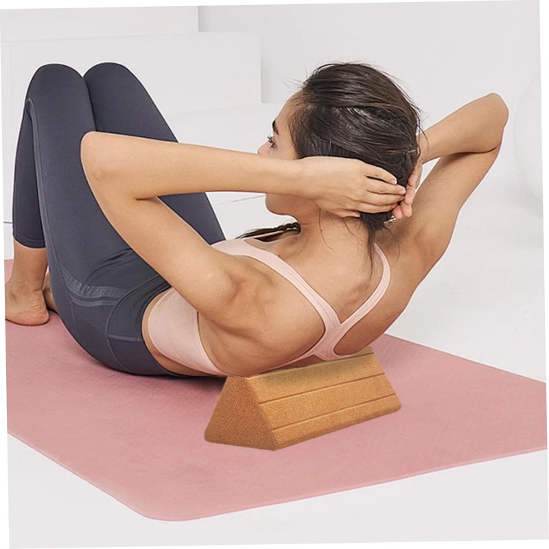 Yoga Block 12x5x4 Inch Triangular Pilates Block High Density Oak