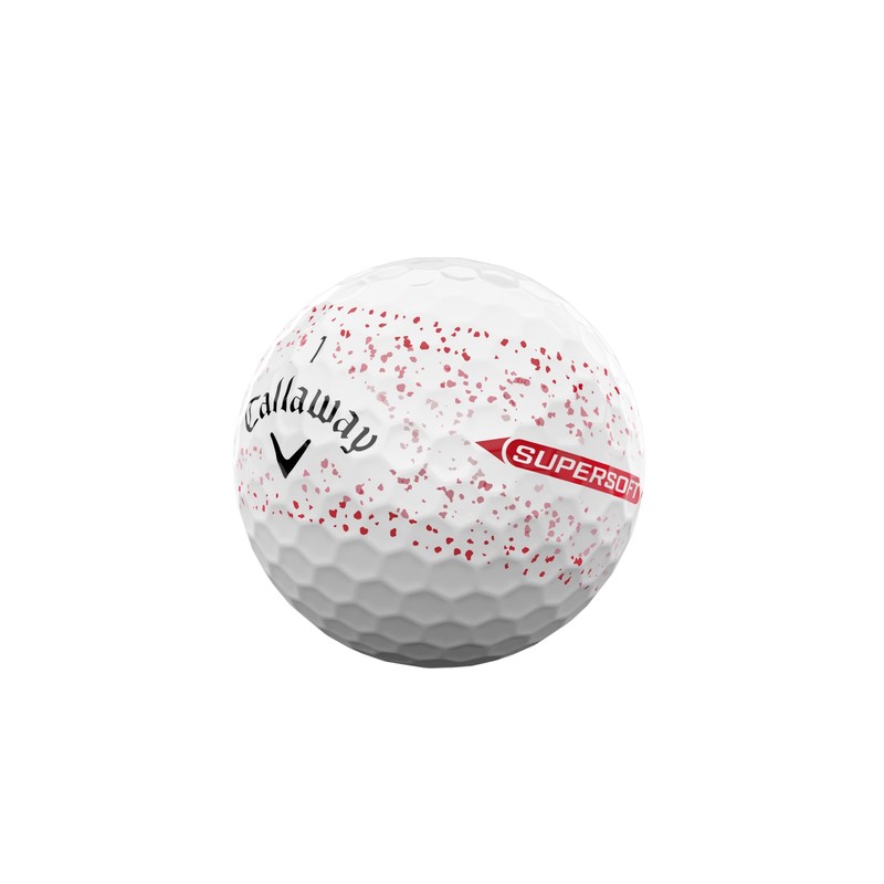 Callaway Golf Supersoft Golf Ball 2025, Red Splatter