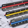 Metal Scale Ruler - 30cm Black Aluminium Triangular Scale Ruler