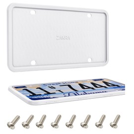 ZAKRA Marcos para matrícula, Paquete de 2 Marcos de Silicona para matrícula, Material de Silicona Premium, a Prueba de óxido, a Prueba de sonajero, Resistente a la Intemperie (Blanco)