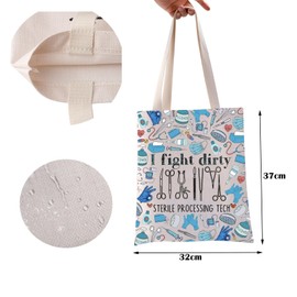 ZJXHPO Surgical Technician Tote Bag I Fight Dirty Sterile Processing Tech Shoulder Bag Surgical Tech Appreciation Gift (Fight Dirty Tote)