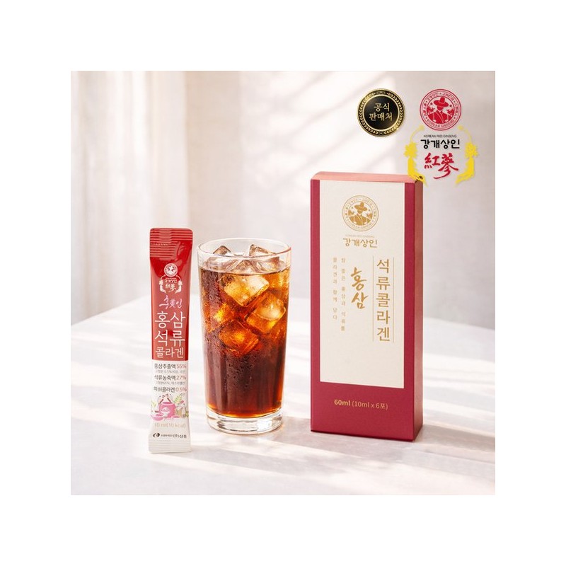 강개상인 홍삼 석류콜라겐(10ml x 36포) 6년근 홍삼추출액 히알루론산 Kanggaesang Red