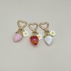 Moydolo Cute Resin Strawberry Car Key Chain Ring Charm Fruit