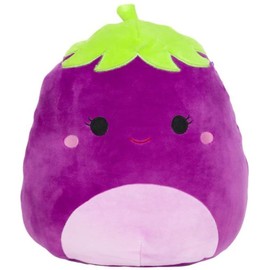 Squishmallow Oficial Kellytoy Food Squad Plush Toys Soft Plush Animal (Glena Eggplant, 5 Inch)