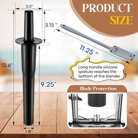 Dunkive Replacement Blender Tamper Tool Compatible with Classic Standard 64oz Containers, Durable Plunger Tamper & Silicone Blender Spatula with Ergonomic Design