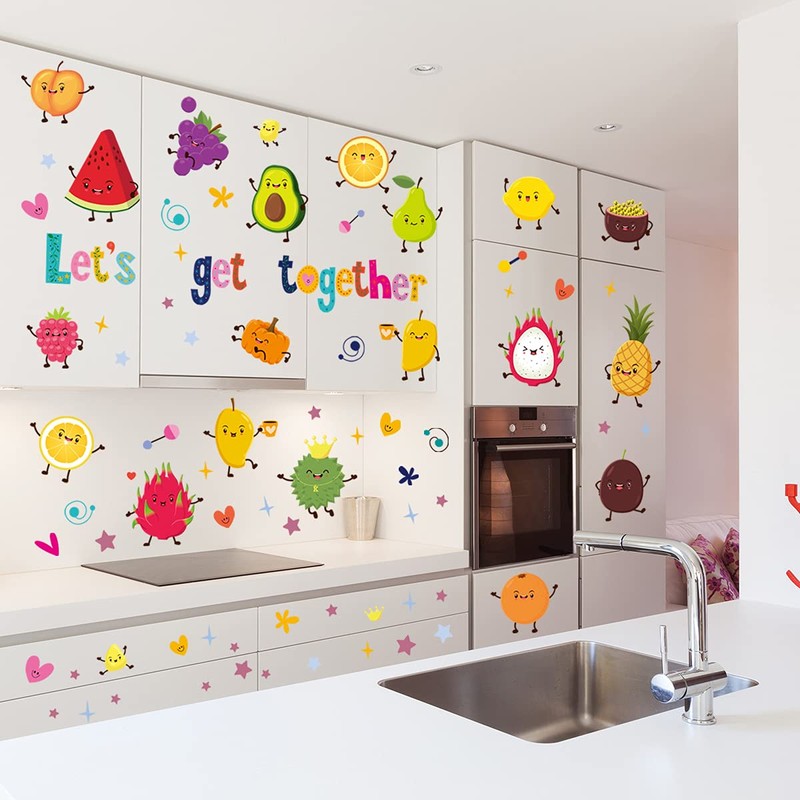 Condessacity Wall Stickers Kids Fruit Party Wall Stickers Cartoon Fruit