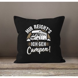 MoonWorks® Cushion Cover Camping Home is Where The Pitch is Gifts for Camper Motorhome Saying Funny Black Standard
