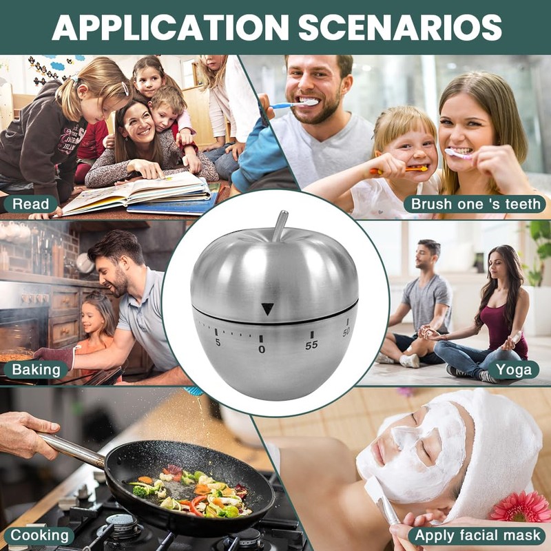 TILZIKA 60 Minute Mechanical Kitchen Timer Wind Up Countdown Timer