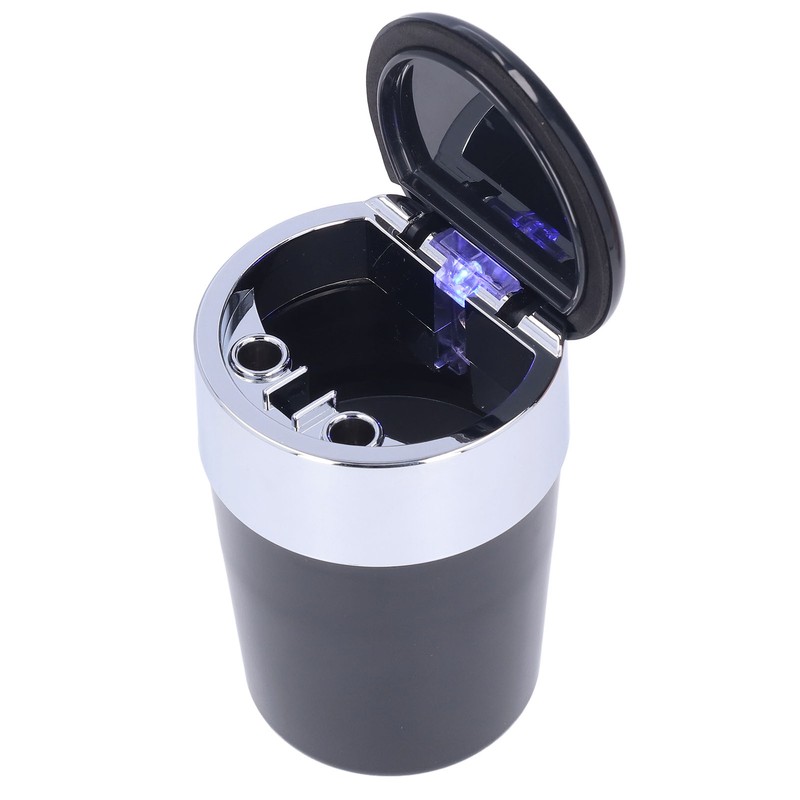 Car Ashtray Smokeless Blue LED Ashtray Cup Holder with Double
