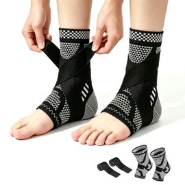 2 Tobilleras para Esguince Deportiva,Tobillera Ortopedica Compresión,Gris,M
