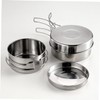 Mipcase 1 Set Outdoor Camping Cookware Portable Stainless Steel Kitchen