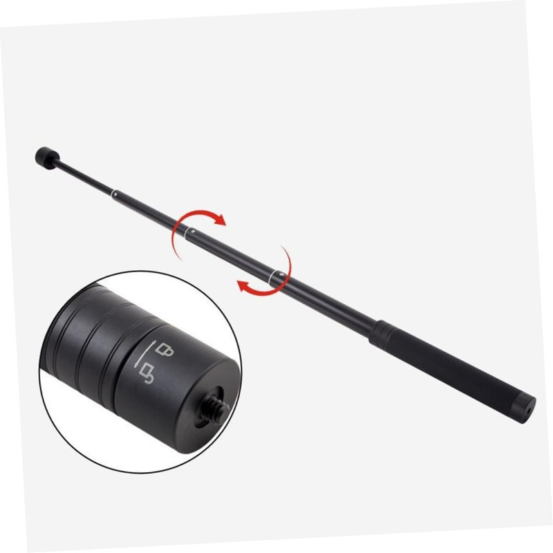 KICHOUSE Portable Selfie Stick Screw Interface Telescopic Pole Black Extendable