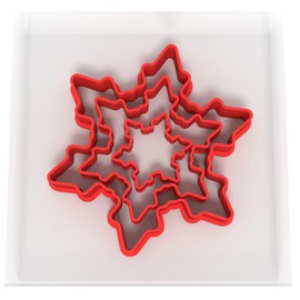 Just Cutters Snowflake Shape Cutters | Set of 3 Plastic Cutter for Baking, Fondant, Clay, Pastry, Icing, Jewellery (3/5/8CM)