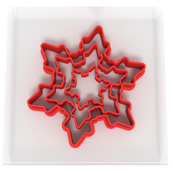 Just Cutters Snowflake Shape Cutters | Set of 3 Plastic