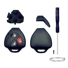 Cutting NOT Required Key Fob Shell Replacement for Toyota 4Runner Matrix Rav4 Venza Yaris Scion iQ tC xB xD 3 Button Car Keyless Entry Remote Control Key Fob Case Cover (3 Button 1 Pcs)