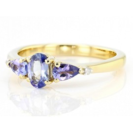 JTV Tanzanite White Diamond 18k Gold Over Sterling Silver Ring Women (9)