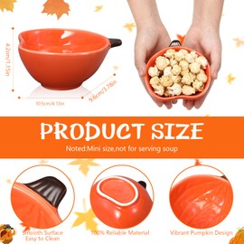 12 Pcs Fall Ramekins 6 oz Oven Safe Pumpkin Ceramic Ramekins Small Creme Dishes Dipping Pumpkins Baking Dish Thanksgiving Pumpkin Shaped Bowl Plates for Kitchen Party Snack Serving Dip Sauce Condiments